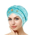 thumbnail image 2 of EnJoCho Women Turban Cap Beaded Headscarf Beanie Braid Wrap Hat Headwear Fashion Pleated Turban Cap Headwrap Sleep Hat, 2 of 4