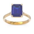 thumbnail image 2 of Diamond-Capitals 2.50 Carat Shiny Emerald Blue Sapphire Gemstone Solitaire Engagement Ring for Girls Solid 14K Yellow Gold Size 8.5, 2 of 8