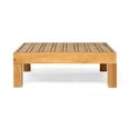 thumbnail image 3 of Frankie Outdoor 9 Piece Acacia Wood Sectional Sofa Set with Coffee Table and Cushions, Teak, Beige, 3 of 8