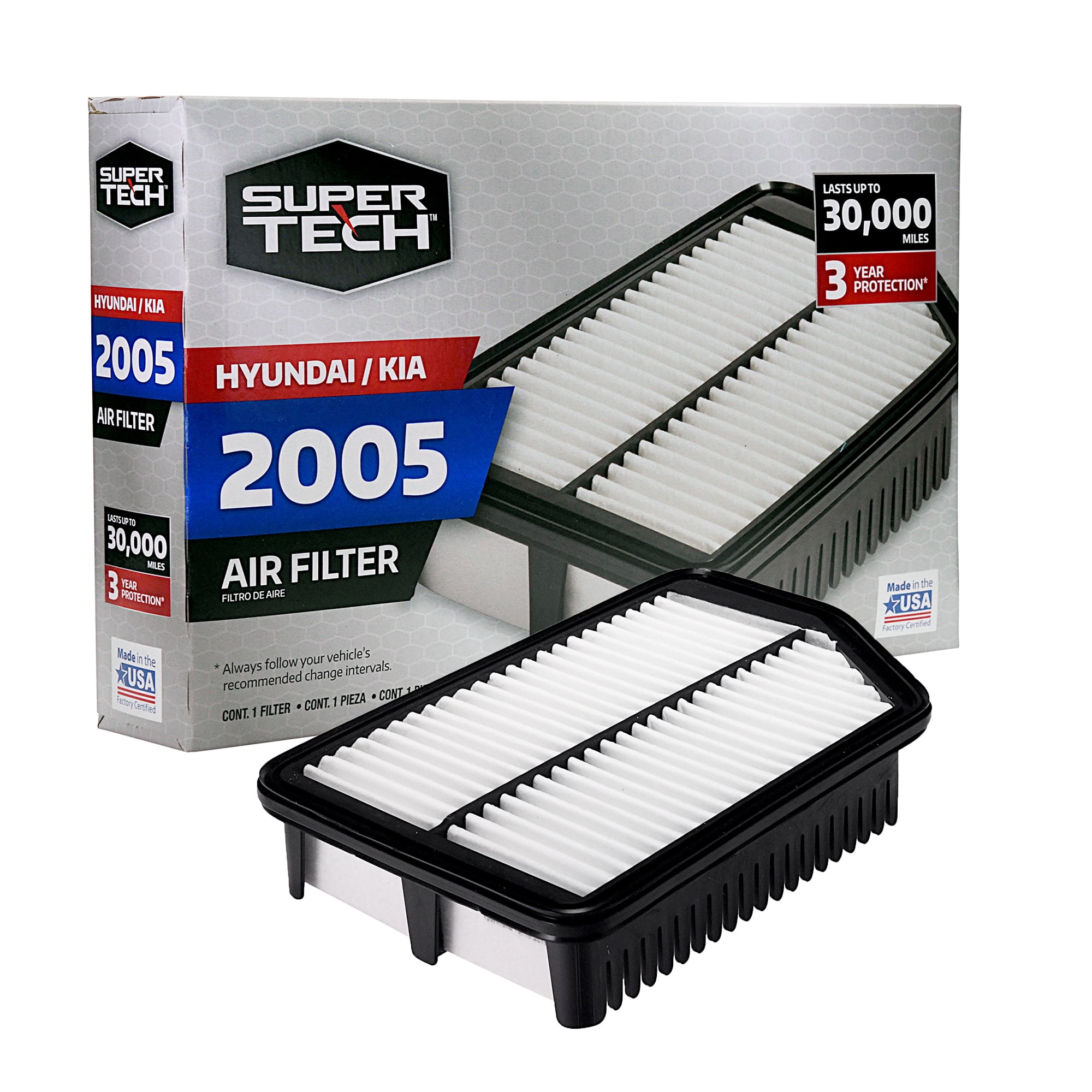 SuperTech 2005 Engine Air Filter, Replacement Filter for Hyundai and Kia