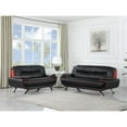thumbnail image 2 of Titan Furnishings Modern Leather Upholstered Sofa and Loveseat in Black, 2 of 19