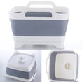 thumbnail image 3 of Fregadero portátil plegable para platos, lavabo para platos, lavadero plegable, lavabo con tapón de drenaje, plato para fregadero de cocina, lavaplatos para acampar, gris, 3 of 5
