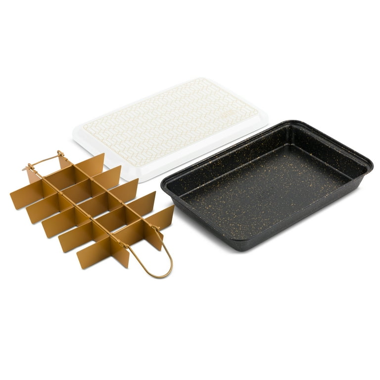 Thyme & Table Nonstick Brownie 3-Piece Set with Pre-Cut Divider and Lid