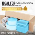 thumbnail image 4 of Exquisite 700 Party Pack Light Blue Paper Plate Cup Napkin Cutlery Combo, 4 of 7