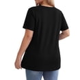 thumbnail image 3 of OGLCCG Plus Size Tops for Women Casual Oversized Tshirts for Women Loose Fit V Neck Babydoll Top Summer Basic Tees L-5XL, 3 of 6