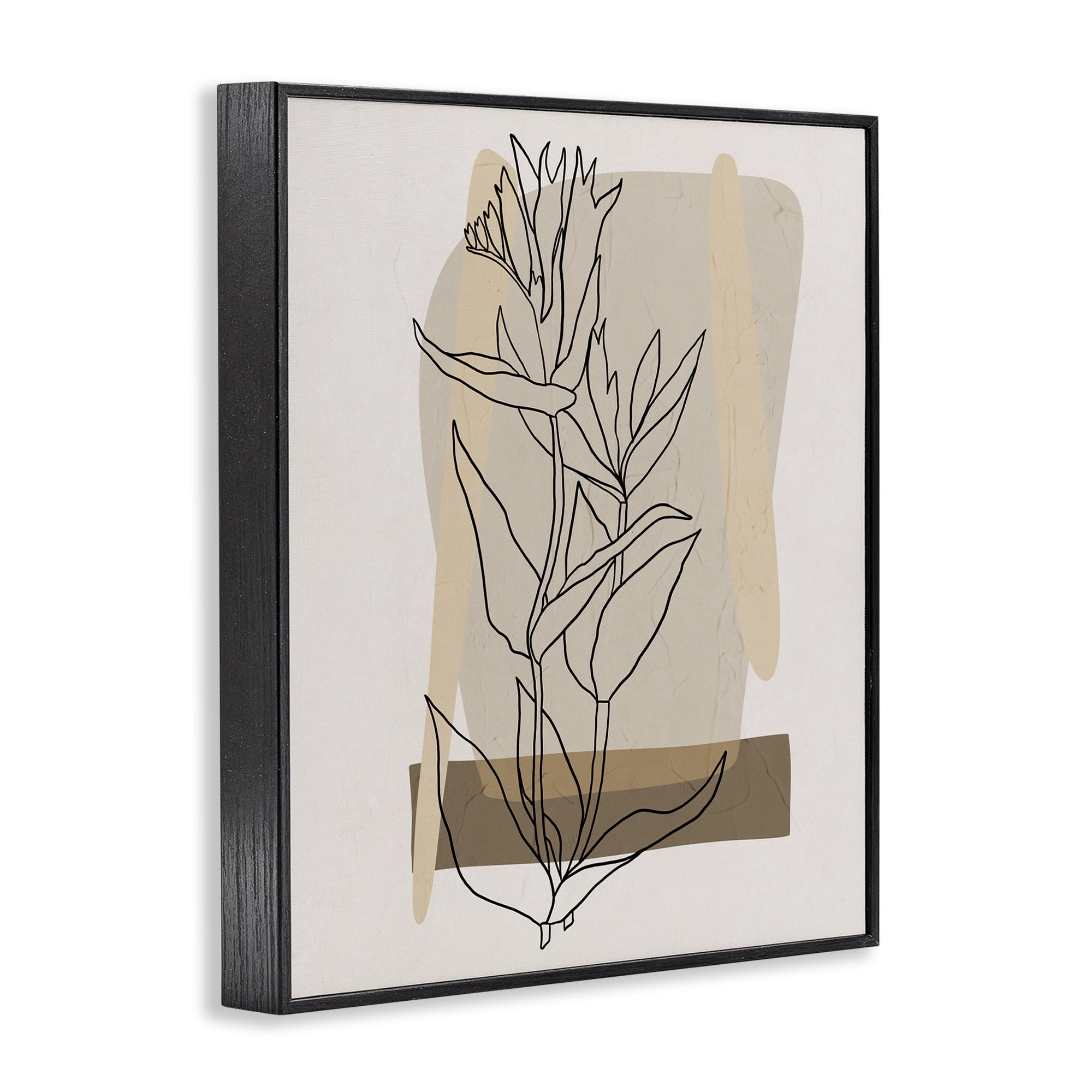 Stupell Industries Southwestern Plant Leaves Botanical & Floral Painting Black Framed Art Print Wall Art, 24 x 30