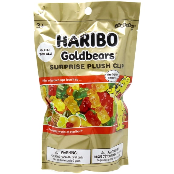 Haribo Goldbears Surprise Plush Clip Mystery Pack [1 RANDOM Clip on Plush]