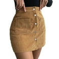thumbnail image 1 of Falda Corta Bolsillos Delanteros Minifalda De Línea A Para Otoño De Invierno ANGGREK Ropa, 1 of 6