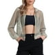 thumbnail image 1 of Chaqueta con puños acanalados INSPIRE CHIC para mujeres, sudadera con capucha, chaqueta bomber de malla, L gris, 1 of 6