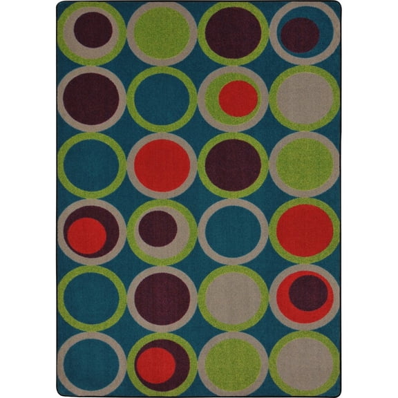 Joy Carpets Kid Essentials Circle Back 7'8" x 10'9" Area Rug in Color Tropics