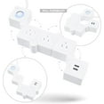 thumbnail image 3 of Flexible Power Strip - 3 AC Outlets and 2 USB Charging Ports with 5 Ft Extension Cord, Power Strip Surge Protector White, Decorative Surge Protector Outlet Extender for Home, Office, and More, 3 of 13