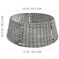 thumbnail image 6 of AuldHome Design Wicker Christmas Tree Collar (Gray Washed, 29-Inch), Real Wood Basket Weave Large Willow Tree Skirt, 6 of 8