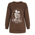 thumbnail image 5 of Sudadera extragrande de lana de manga larga con cuello redondo y estampado de calavera para mujer Pompotops  gfhjh16675, 5 of 5
