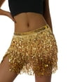 thumbnail image 1 of KOMOO Women Boho Sequin Tassel Skirt Fringe Belly Skirt Rave Party Dance Miniskirt, 1 of 6