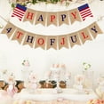 thumbnail image 2 of FESTFENDS Happy 4th of July Burlap Banner for Party Decoration Assorted Color Swallowtail Shaped Flag Perfect Patriotic Holiday Prop, 2 of 8