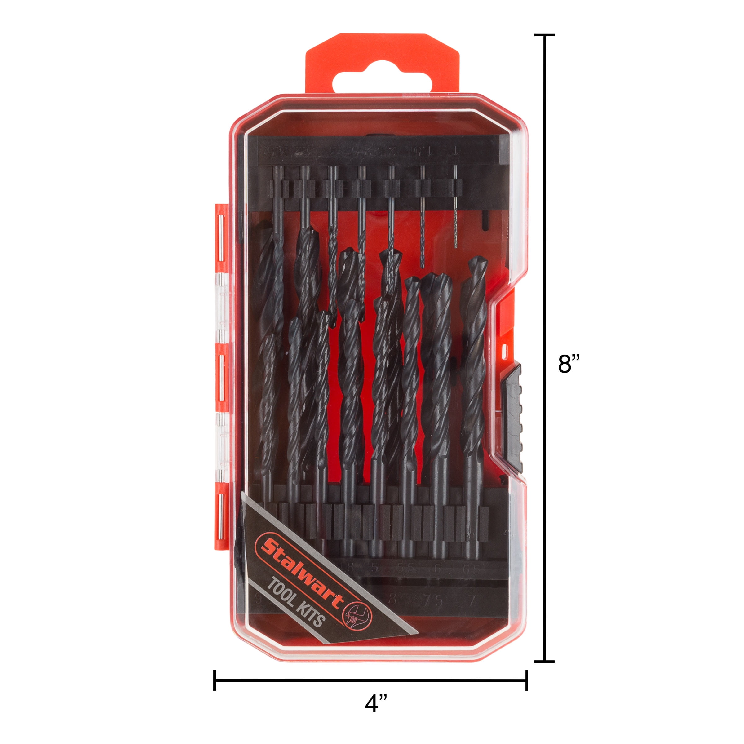 Drill Bit Set, Black Oxide Finish and High-Speed Steel Build– Straight Shank Twist Bits for Power Drill- 21 Piece Kit with Storage Case by Stalwart