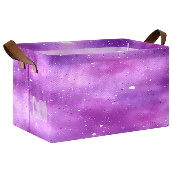 Ryvnso Tie Dye Purple Storage Bins Large Basket Foldable Cube Toys Organizer with Handles 1 PC