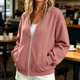 thumbnail image 4 of ClodeEU Women's Corduroy Long Sleeve Zip Up Jacket ,Casual Loose Outerwear with Pocket ,Women's Plus XL, 4 of 5