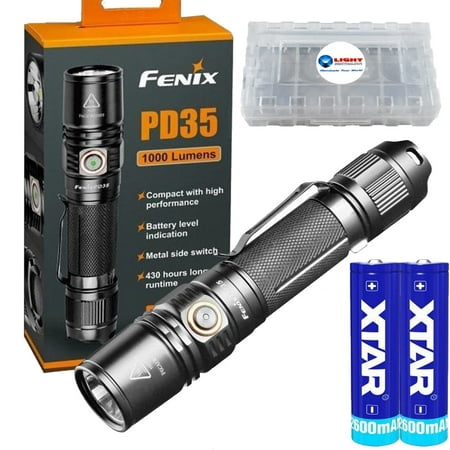 Fenix PD35 V2.0 1000 Lumens LED Flashlight +2x Xtar 18650 2600mAh + Battery (Best Battery For Fenix Pd35)