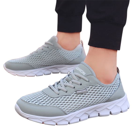 HEWUQI Women's Walking Shoes Mesh Hollow out Lightweight Tennis Fashion Sneakers Sports Workout Gym Athletic Shoes for Running Gray Size 7.5