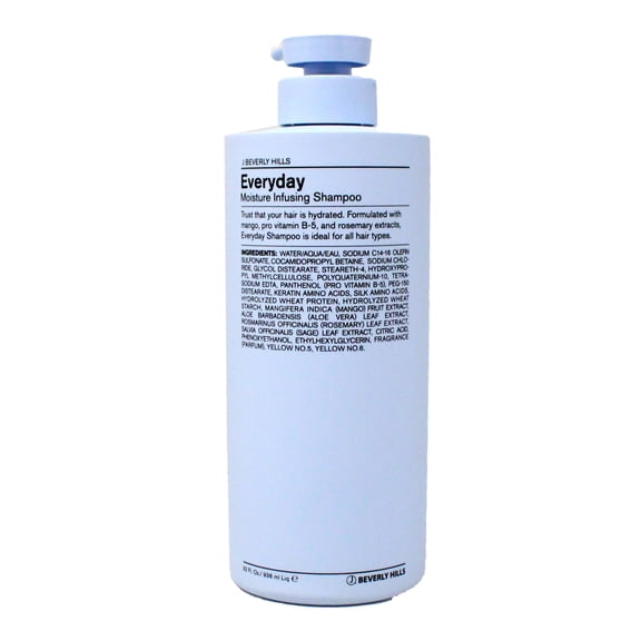 J Beverly Hills Blue Everyday Moisturizing Shampoo with Eucalyptus Oil for Hair Growth, (32 Oz)