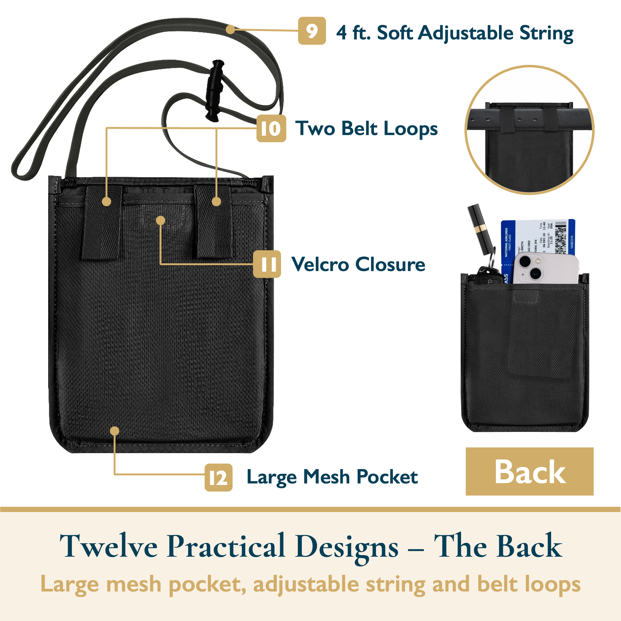ComfiTime RFID Neck Wallet Passport Holder photo 7