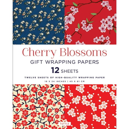 Gift Mark Cherry Cherry Blossoms Gift Wrapping Papers : 12 Sheets of High-Quality 18 X 24 Inch Wrapping Paper ()