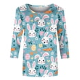 thumbnail image 4 of lcziwo Sales of The Day Easter Shirts for Women Casual 3/4 Length Sleeve Tshirts Funny Egg Bunny Graphic Tees Crew Neck Blouse Holiday Tops Multicolor S, 4 of 6
