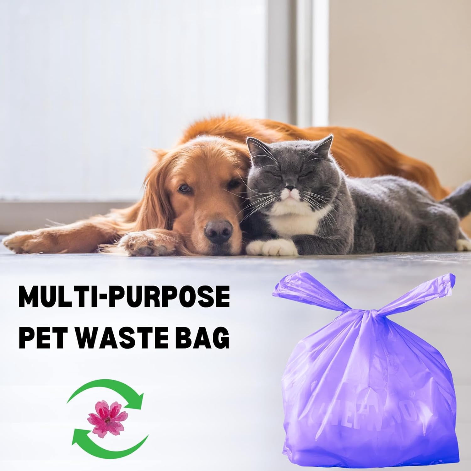 Disposable Diaper Bags (600 ct.) Cherry Blossom Scented Easy Tie Handles Scented Bulk Diaper Sacks Disposable Dog Cat Waste Bags (Cherry Blossom, 600 Bags)