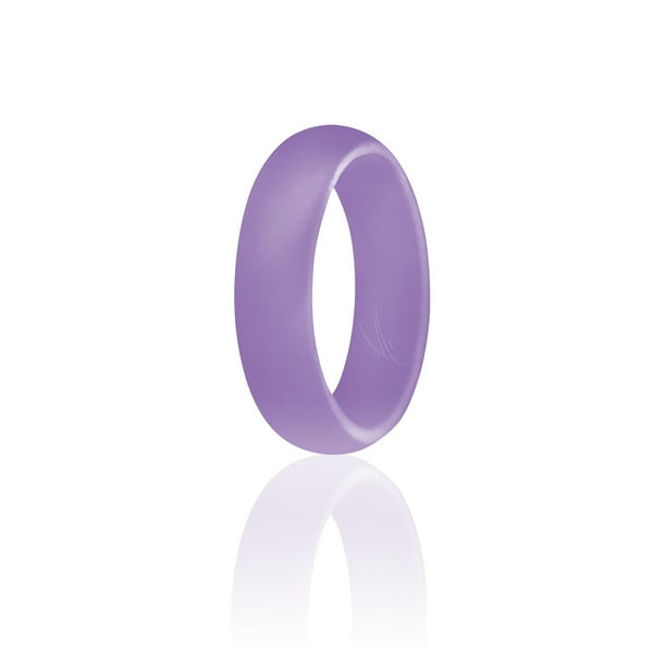 Alianza de boda de silicona - Estilo cúpula - Lavanda de ROQ para mujer - Anillo de 9 mm