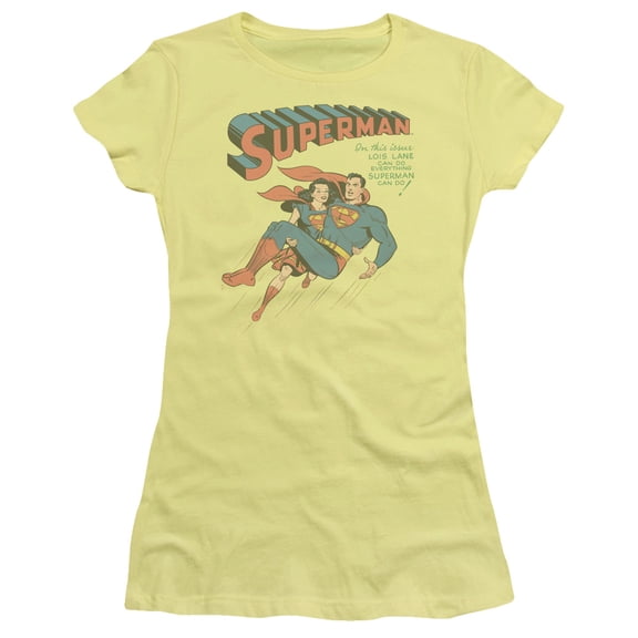 Superman #57 Cover Junior Women's T-Shirt Sheer Banana