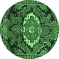 thumbnail image 1 of Ahgly Company Indoor Round Medallion Emerald Green Traditional Area Rugs, 3' Round, 1 of 4