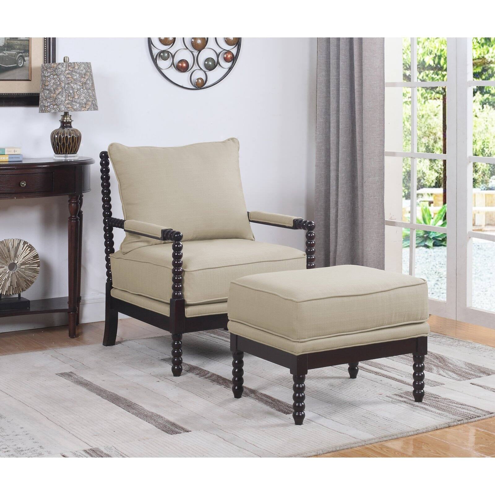 Best Master Furniture West Palm Accent Chair with Ottoman