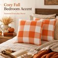 thumbnail image 5 of Fall Pillow Covers Buffalo Check Plaid Throw Pillow Covers Farmhouse Decorative Square Pillow Cover Case Cushion Pillowcase 18x18 inches for Home Decor Sofa Orange and White 4PCS, 5 of 7