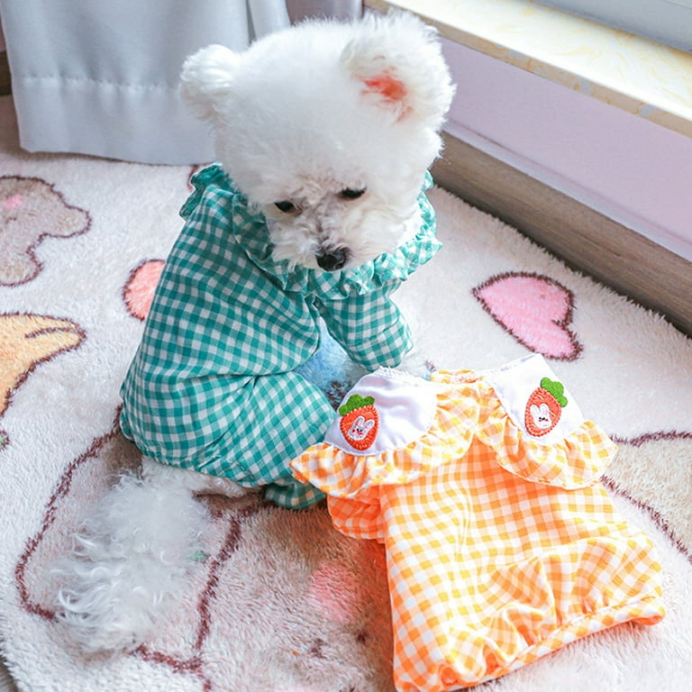 Cheers.US Polyester Grid Dog Shirts for Dog Clothes Carrot Pattern