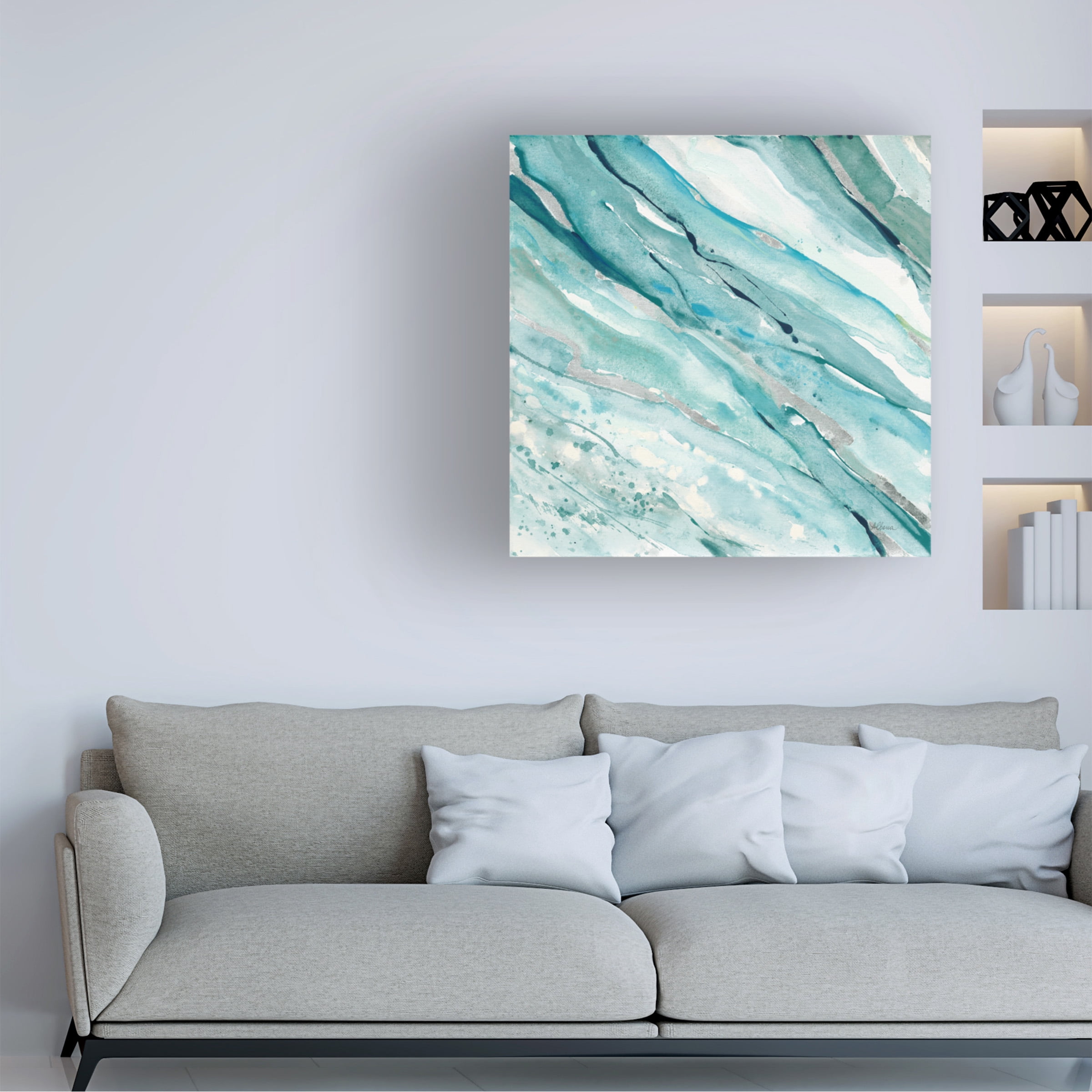 Trademark Fine Art 'Silver Springs I Blue Green' Canvas Art by Albena Hristova