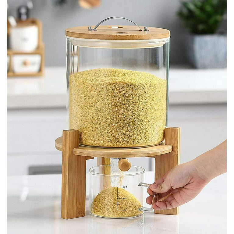 EJWQWQE Cereal Dispenser Countertop With Lids, 5L Organization And Storage  Containers For Kitchen And Pantry, Rice Dispenser For Cereal, Beans