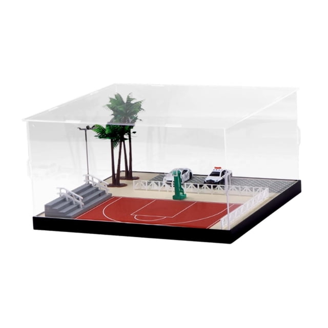 Vitrina de exhibición de automóviles a escala 1/64 con exhibición de escena de estacionamiento, diorama escénico resistente y liviano para exhibición