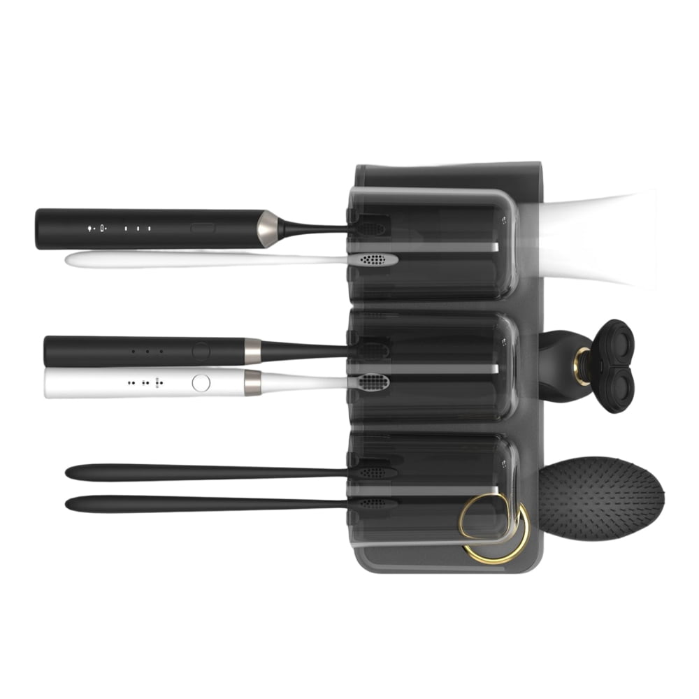 3 Compartments Toothbrush Holders Reusable Easy Installation Holders