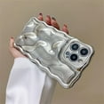 thumbnail image 4 of Case for iPhone 14,3D Electroplate Meteorite Bubble Glitter Curly Wave Frame Lovely Girly Woman Wave Shape Shockproof Soft Protection Phone Case for iPhone 14,6.1 inch 2022 (Silver), 4 of 9