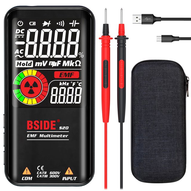 Compteur EMF, Écran 3,5 Pouces 3,5 Pouces 9999 Compteur Universel Moniteur Moniteur Voltmètre Auto Réutilisable Voltmètre Universel Ohmmètre Test Mètre Siuke S20 Auto Réutilisable Compteur EMF Siuke