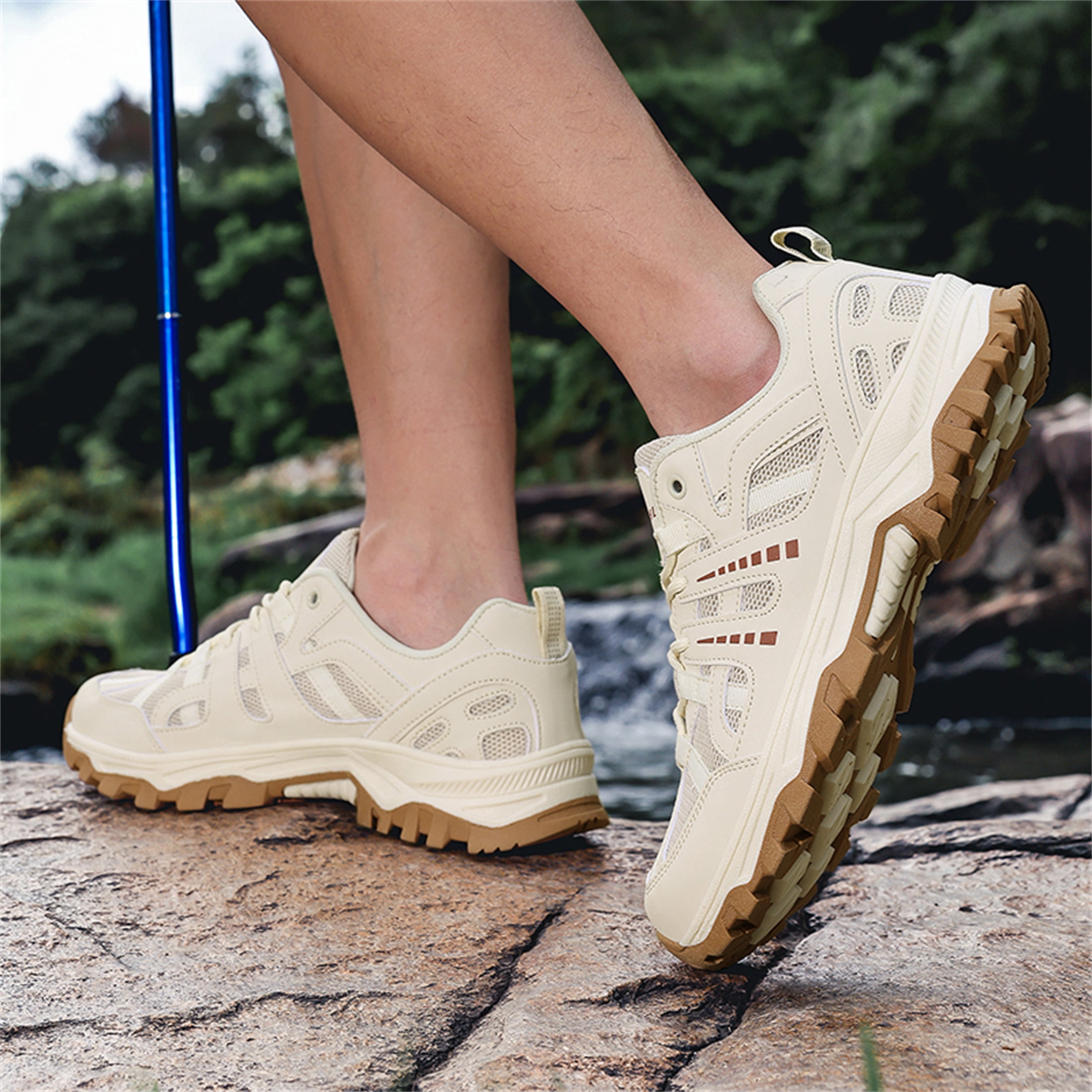 YOURDIARY Men Women Breathable Hiking Shoes Durable Non-Slip Trail Sneakers for Camping Hiking