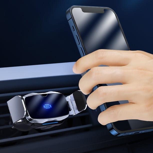 Soporte para teléfono para coche mini - Soporte magnético inalámbrico inalámbrico de aleación de aluminio con cierre automático y rotación de 360° y funcionamiento sin contacto