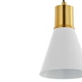 thumbnail image 6 of JONATHAN Y Apollo 6" 1-Light Mid-Century Modern Iron LED Pendant, White/Brass Gold, 6 of 11