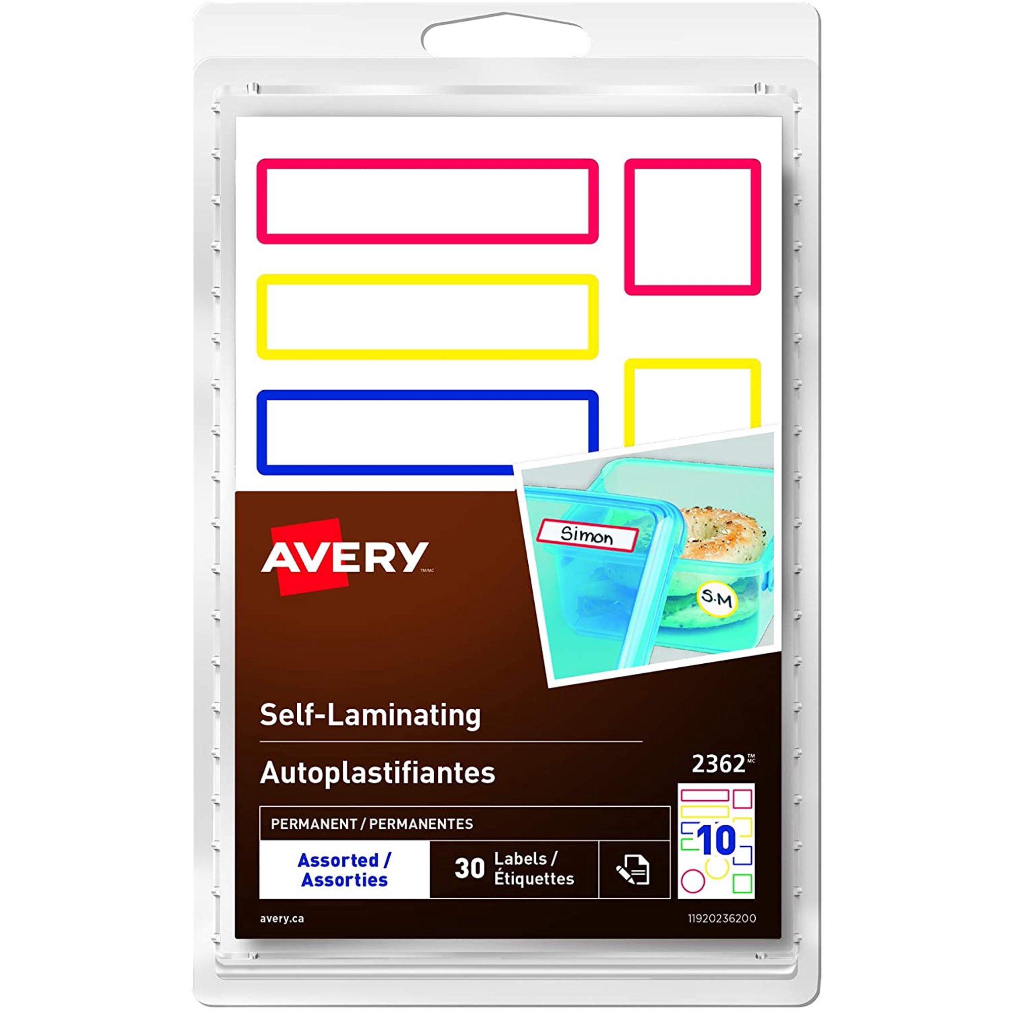 AVERY Self-Laminating Waterproof Labels for Kids Gear, Lunch ...