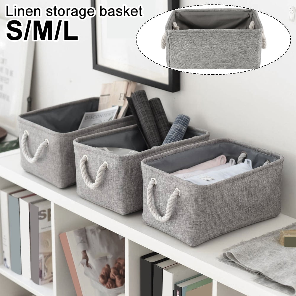 Foldable Fabric Storage Collapsible Box Fabric Cube Cloth Basket Bag Holder 
