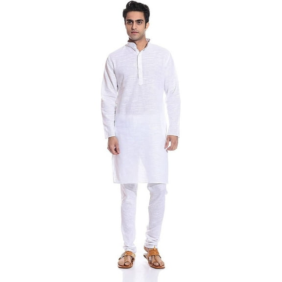 Royal Kurta Men's Cotton Kurta Pyjama Set (ROYAL_118_White_Medium)
