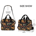 thumbnail image 3 of Lunch Bag Portable Crossbody Meal Bag Cooler Bag Insulated Lunch Bag Food Bag Handheld & Crossbody Design Beautiful Elephants and Flowers, 3 of 6