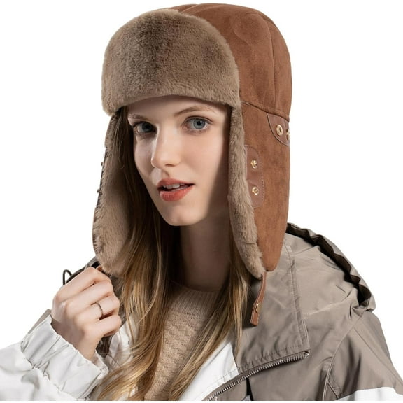 YooGuoGuo Women Men Winter Trapper Hats Ear Flaps Ushanka Trooper Hunting Hat Outdoor Ski Snow Windproof Cap