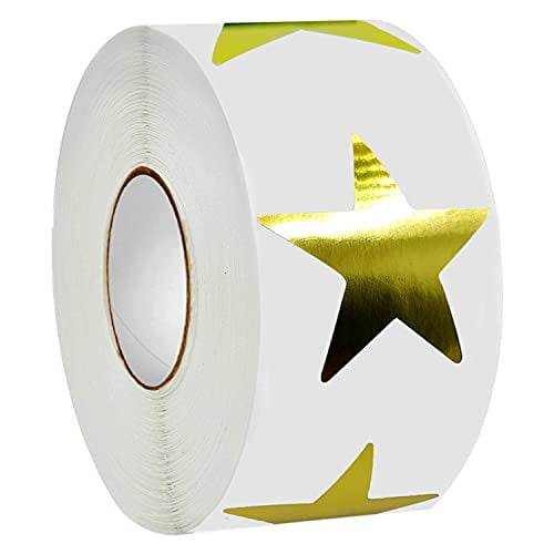 Gold Metallic Star Shaped Stickers, 1.5 inch 500 Stickers per ...